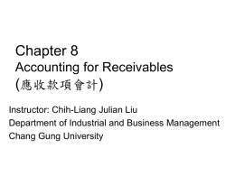 Ch.8 Accounting for Receivables