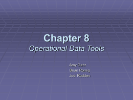 Chapter 8 Operational Data Tools