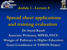 lecture 8 spreadsheet applications