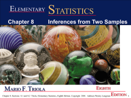 Chapter 8 Inferences from Two Samples