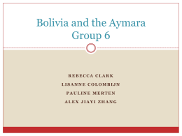 Bolivia and the Aymara Group 6
