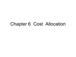 Chapter 6 Cost Allocation