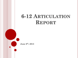 6-12 Articulation Report - Timberlane Regional School District