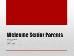 Senior Class Parent Night 10-6-15x
