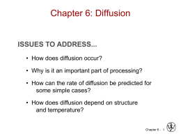 Chapter 6: Diffusion