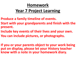 Homework Year 7 Project Learning - Cliff Park Ormiston Academy VLE