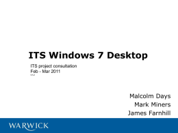 ITS Windows 7 Desktop - University of Warwick