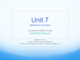 Unit 7 (Definitions Included)