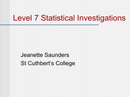 Level 7 Statistical Investigations Ppt