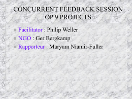 Concurrent Feedback Sesion:OP 9 Projects