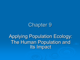 Ch. 9: Applying Population Ecology