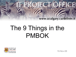 9 Things in the PMBOK
