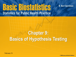 9: Basics of Hypothesis Testing