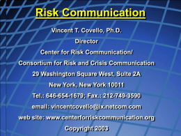 Risk Communication Workshop Slides