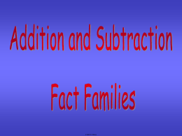 Unit 2-2 Addition & Subtraction Fact Families