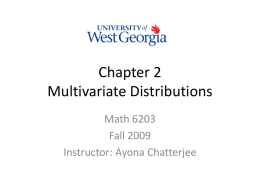 Chapter 2 Multivariate Distributions