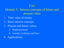 FA2 Module 5. Interest concepts of future and present value