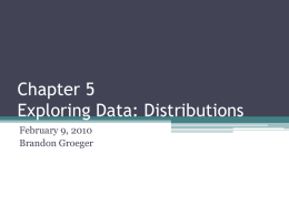 Chapter 5 Exploring Data: Distribtions