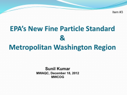 Item #3: EPA`s New PM2.5 Standard