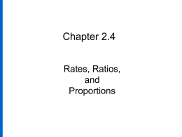 Chapter 5: Rates and Proportions