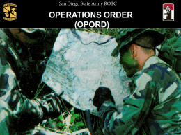MSIII Operations Order (OPORD)