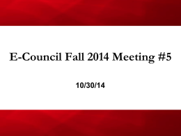 E-Council Fall 2014 Meeting #5
