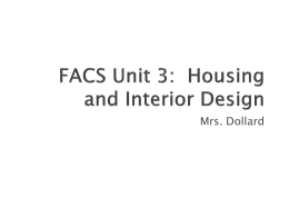 Unit 3 Housing and Interior Design