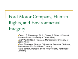 Ford Motor Company, Human Rights, and
