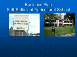 Self-Sufficient Agricultural School Business Plan May2013