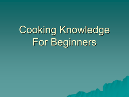 Cooking Knowledge For Beginners