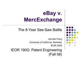 eBay v. MercExchange Jennifer Pang