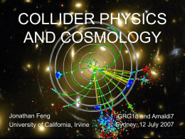 Collider physics and cosmology
