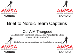 20140923-Nordic Brief to Army Nordic Team Captains