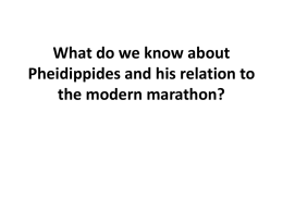Pheidippides and the marathon