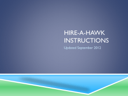 Hire-a-hawk instructions - Department of Statistics and Actuarial