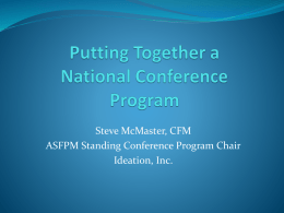 Putting Together a National Conference Program