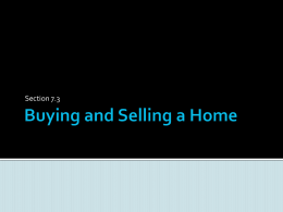 Buying and Selling a Home