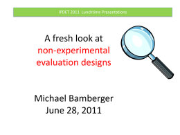 A fresh look at non-experimental evaluation designs