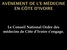Télécharger le document - Ordre National des Medecins de Côte d