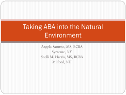 Taking ABA into the Natural Environment