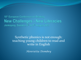 Phonics Screening Check - IDEC International Development in