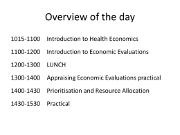 Introduction to Health Economics and Economic Evaluations