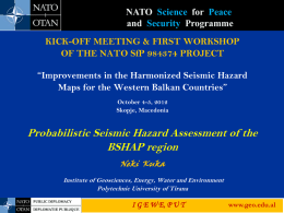 Probabilistic Seismic Hazard Assessment of the BSHAP Region