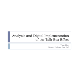 Analysis and Digital Implementation of the Talk
