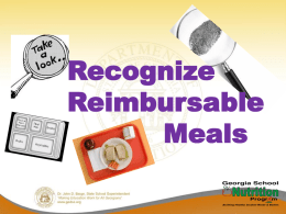 Recognize a Reimbursable Meal - Georgia Department of Education