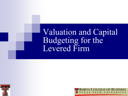 Leverage and Capital Budgeting