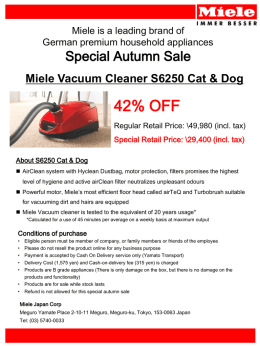 Miele Vacuum Cleaner Special Autumn Sale BLCCJ