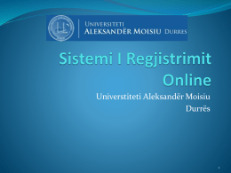 Sistemi I Regjistrimit Online - Universiteti Aleksandër Moisiu Durrës