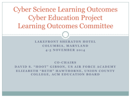 learning outcomes - The Cyber Education Project