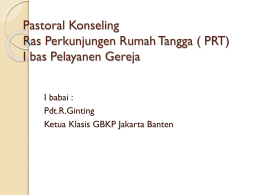 Pastoral Konseling - GBKP Klasis Jakarta